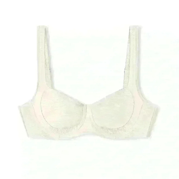 Zulu & Zephyr Swim Bra Cup Top NWT Size 4 Coconut Cream Color Swimming Top - Picture 1 of 9